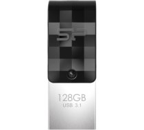 Silicon Power Mobile C31 USB flash drive 128 GB USB Type-A / USB Type-C 3.2 Gen 1 (3.1 Gen 1) Black, Grey, Silver SP128GBUC3C31V1K