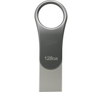 Silicon Power Mobile C80 USB flash drive 128 GB USB Type-A / USB Type-C 3.0 (3.1 Gen 1) Titanium SP128GBUC3C80V1S