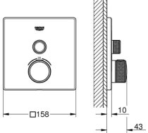 Grohe iebūvējamā dušas termostata SmartControl virsapmetuma daļa, ar 1 izeju, hroms 29123000