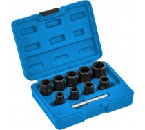 Aprautu skrūvju galvu izskrūvēšanas komplekts 3/8" 10-19mm, 10gab., Hogert HT8G401