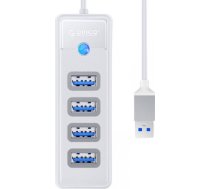 Orico Hub Adapter USB to 4x USB 3.0, 5 Gbps, 0.15m (White) PW4U-U3-015-WH-EP