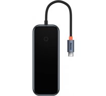 Hub 7in1 Baseus AcmeJoy Series USB-C to 2xUSB 3.0 + HDMI + USB 2.0 + USB-C PD + SD/TF (dark grey) WKJZ010413