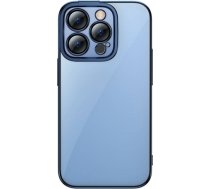 Baseus Glitter Transparent Case and Tempered Glass set for iPhone 14 Pro (blue) ARMC021303