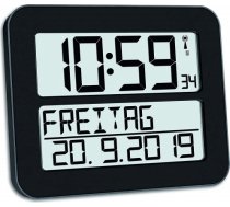 TFA Digital radio clock TIMELINE MAX, wall clock (black) 60.4512.01