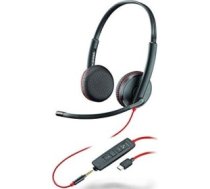 Plantronics Blackwire 3225 duo, headset (black, jack, USB-C) 209751-201