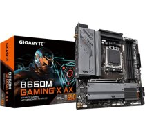 Gigabyte B650M GAMING X AX 1.1 M/B Processor family AMD, Processor socket AM5, DDR5 DIMM, Memory slots 4, Supported hard disk drive interfaces SATA, M.2, Number of SATA connectors 4, Chipset B650, Micro ATX B650M GAMING X AX