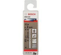 Bosch metal twist drill HSS-Co, DIN 338, 2.0mm (10 pieces, working length 24mm) 2608585874