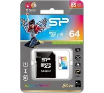 SILICON POWER memory card Elite Micro SDXC 64GB UHS-I A1 V10 SP064GBSTXBV1V20SP