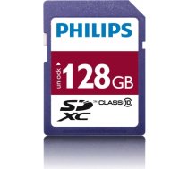 Philips 128 GB SDXC, memory card purple, Class 10, UHS-I (U1)) FM12SD55B/10