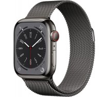 Apple Watch Series 8 Cell Smartwatch (milanaise graphite, 41mm, Stainless Steel, 4G) MNJM3FD/A MNJM3FD/A