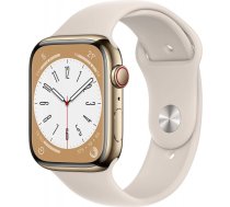 Apple Watch Series 8 Smartwatch (gold north star, 45mm, Stainless Steel, Sport Band, 4G) MNKM3FD/A MNKM3FD/A