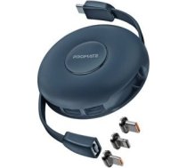 PROMATE Quiver Salokāms magnētiskais kabelis USB-C uz USB-C / Lightning / microUSB / 1m AISQUIVERBL