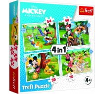 Hasbro TREFL DISNEY Pužļu komplekts 4in1 Mikijs 34604T