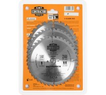 Griešanas disks kokam CMT Contractor; 160x2,2/1,4x20 mm; Z24/Z40/Z40; 15°; 3 gab. K160H-X03