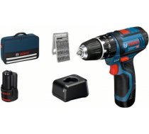 Akumulatora triecienurbjmašīna-skrūvgriezis Bosch GSB 12V-15; 12 V; 2x2,0 Ah akum. 06019B690K