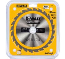 Griešanas disks kokam DeWalt Construction; 190x30 mm; Z24 DT1944-QZ