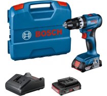 Bosch Cordless Impact Drill GSB 18V-45 Professional, 18V (blue/black, 2x Li-Ion battery 2.0Ah, in L-case) 06019K3302