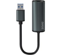 SAVIO Adapter USB-A 3.1(M) to RJ-45 Gigabit Ethernet (F), 1000 Mbps, AK-55, grey AK-55