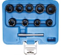 Bgs Technic Muciņu komplekts Bojātu uzgriežņu un skrūvju galviņu atskrūvēšanai BGS Twist Socket Set,S.Extr.3/8" Dr.10-19mm 10pc 5265
