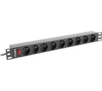 LANBERG POWER STRIP RACK 19" (1U, 16A, 9X 230V PL) PDU-09E-0300-BK