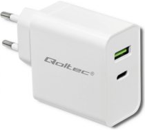 Qoltec 51718 Charger 45W USB type-C PD USB-A White 51718