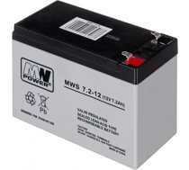 MPL MW POWER MWS 7.2-12 UPS battery Lead-acid accumulator VRLA AGM Maintenance-free 12 V 7,2 Ah Black, Grey MWS 7.2-12