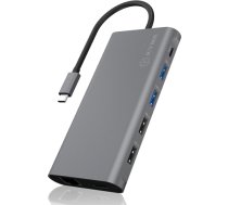Raidsonic 12-in-1 USB Type-C dock with PD 100W BOX IB-DK4050-CPD 2xUSB 3.0 Type-A, 2xUSB 2.0 Type-A, 1xUSB 3.0 Type-C, 1xLAN RJ45, 2xHDMI, 1xDisplayPort IB-DK4050-CPD