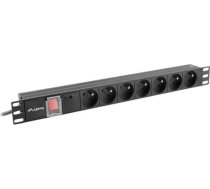 LANBERG PDU RACK POWER STRIP (1U,16A,7X 230V,2M) PDU-07E-0200-BK