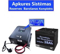 Komplekts Nepārtrauktās barošanas bloks (Invertors UPS) apkures sistēmai 400W + 12V 33Ah akum. INVERTER400W+33AH