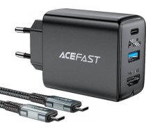 Wall Charger Acefast A17, 65W GaN + kabel USB-C (black) A17