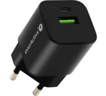 everActive GaN SC-390QB wall charger with USB QC3.0 socket and USB-C PD PPS 30W SC-390QB