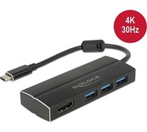 DeLOCK Adapter USB C 3.1 > 3x USB 3.0 A Hub + HDMI 4K 63931