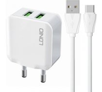 Wall charger LDNIO A2201 2USB + USB-C cable A2201 TYPE C