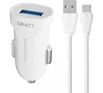 Car charger LDNIO DL-C17, 1x USB, 12W + Micro USB cable (white) DL-C17 MICRO