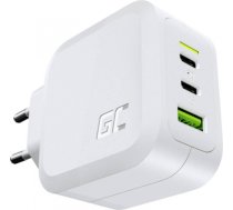 Power charger Green Cell GC PowerGaN 65W (2x USB-C Power Delivery, 1x USB-A compatible with Quick Charge 3.0) (white) CHARGC08W