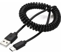 Kabelis Gembird USB Male - USB Type C Male Coiled 0.6m Black CC-USB2C-AMCM-0.6M