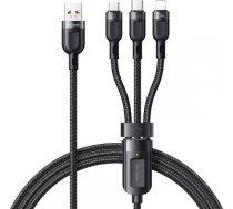3in1 USB to USB-C / Lightning / Micro USB Cable, Mcdodo CA-0930, 6A, 1.2m (Black) CA-0930