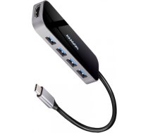 Axagon Multi port USB 3.2 Gen 1 hub. HDMI, four USB-A outputs and Power Delivery. Kabel USB-C 20cm. HMC-6H4A