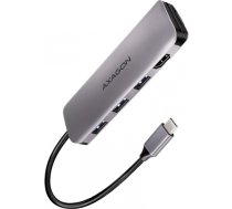 Axagon Multi port USB 3.2 Gen 1 hub. HDMI, card reader and three USB-A outputs. Cable USB-C 20 cm. HMC-HCR3A