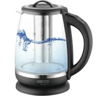 Camry Kettle CR 1290 Standard, 2200 W, 2 L, Plastic/glass, Black/Transparent, 360° rotational base CR 1290