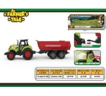 Zaļš traktors ar sarkanu piekabi LN11109