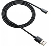 CANYON CFI-3, Lightning USB Cable for Apple, braided, metallic shell, cable length 1m, Black, 14.9*6.8*1000mm, 0.02kg CNE-CFI3B