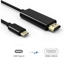 RoGer Kabelis USB-C uz HDMI 4K@30Hz / 1.8m RO-USBC2HDMI1.8M-BK