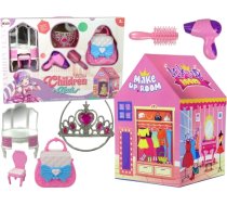 Import Leantoys Princess Tent for Kids Beauty Salon Pink Accessories Crown 10517-UNIW