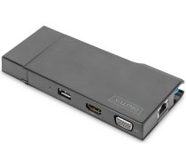Digitus Universal Docking Station Travel, docking station (HDMI, USB, USB-C, VGA, RJ-45, card reader) DA-70894