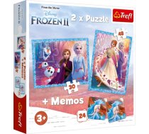 TREFL Pužļu komplekts 30+48 un Memo 24 "Frozen 2" 90814T