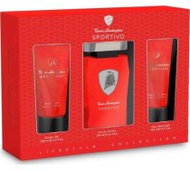 Komplekts vīriešiem Tonino Lamborghini Sportivo (tualetes ūdens 125 ml + losjons pēc skūšanās 100 ml + dušas želeja 100 ml). 810876038416