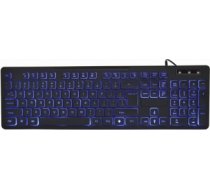 Klaviatūra Gembird 3-color Backlight Multimedia Keyboard KB-UML3-02