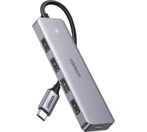 4in1 adapter UGREEN Hub USB-C to 4x USB 3.0 + USB-C (grey) 70336B