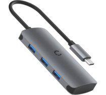 Hub 6in1 USB-C do 3x USB, USB-C, SD Card, Micro SD Card Cygnett SlimMate 100W (grey) CY3316HUBC3